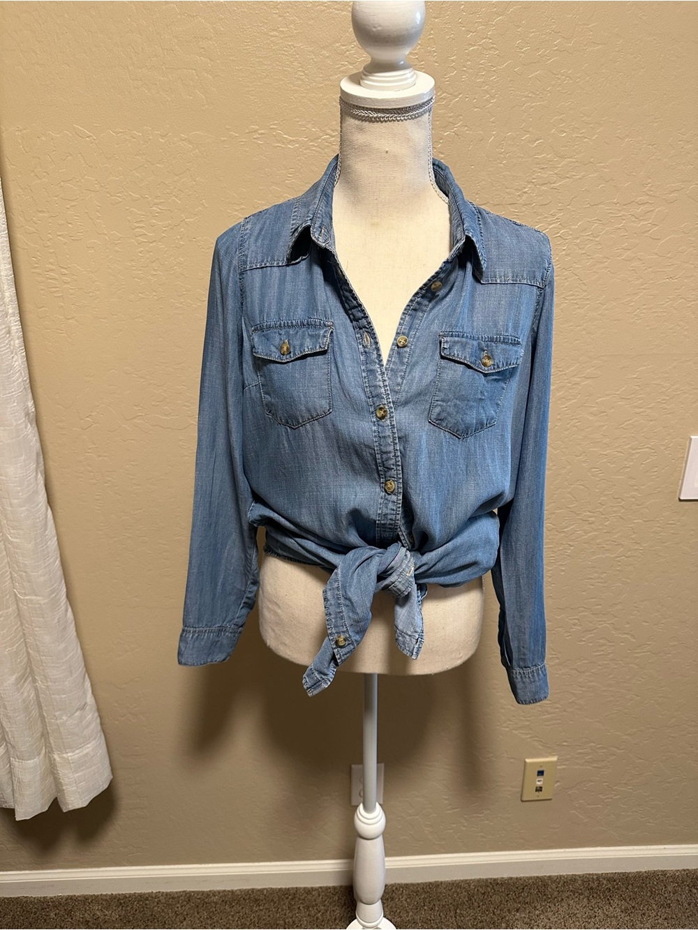 Forever 21 Light Blue Denim Blouse